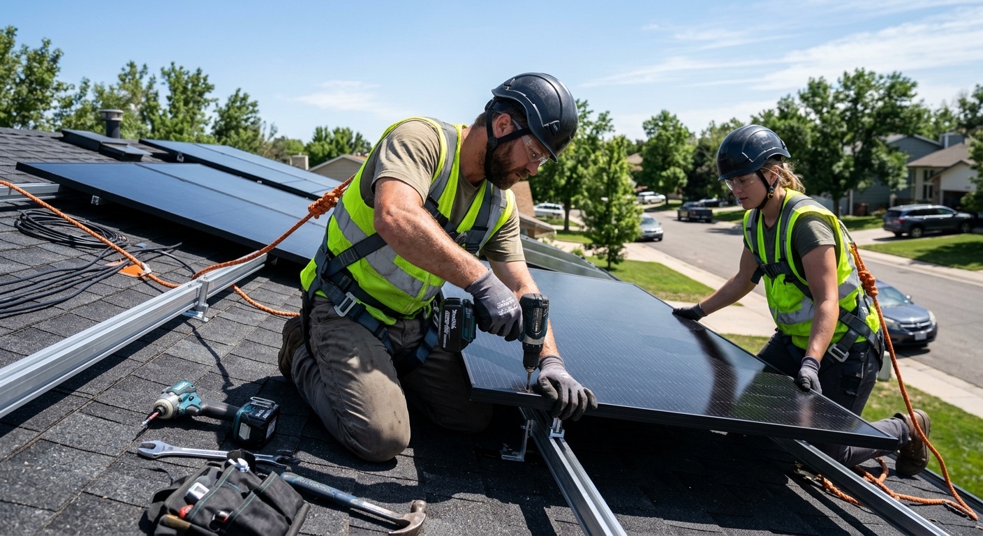 Photovoltaik-Anlage auf Gewerbedach in Velbert-Mitte